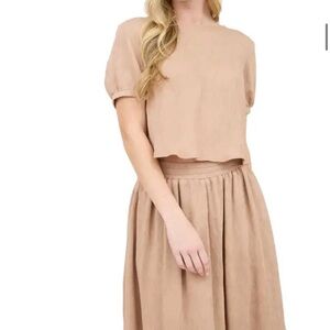 Blu Pepper Beige Textured Top